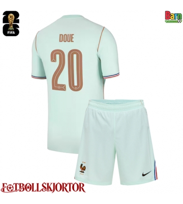 Frankrike Desire Doue #20 Borta Kläder Barn VM 2026 Kortärmad (+ Korta byxor)